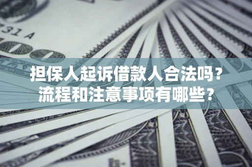济南担保人起诉借款人合法吗？流程和注意事项有哪些？