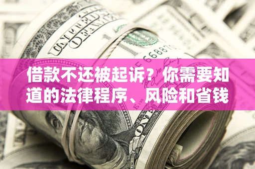 济南借款不还被起诉？你需要知道的法律程序、风险和省钱技巧